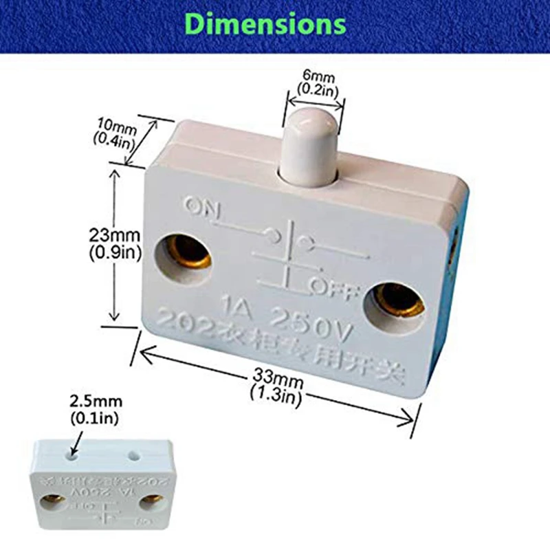 4 Pcs Cabinet Door Switch Cabinet Lamp Switch Drawers Open on Close Door Applicable to 12V 24V 110V White