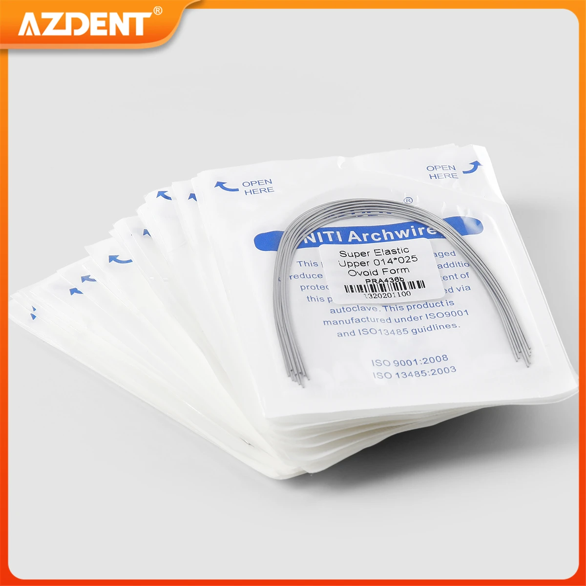10PCS/Pack AZDENT Dental Orthodontic NITI Round Rectangular Arch Wires Super Elastic Ovoid Form Upper Lower