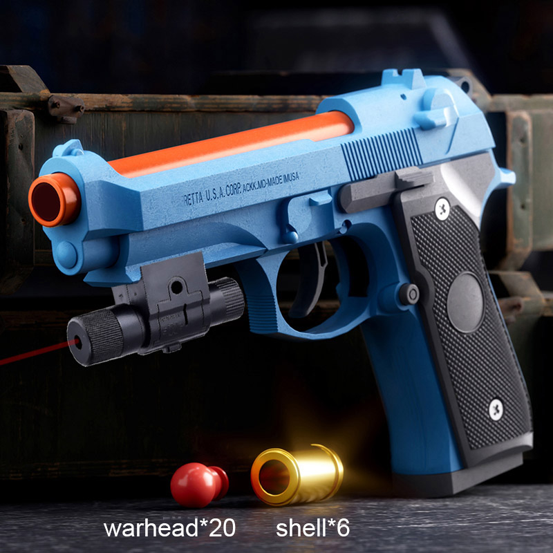 Carcasa de pistola M92, lanzamiento de disparo continuo, pistola de balas suaves, colgante vacío, regalo de cumpleaños