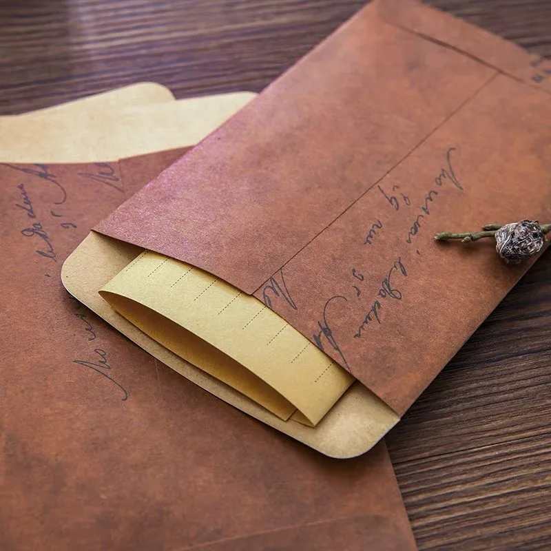 5/10 sztuk Vintage koperty papierowe Kraft na papier listowy zaproszenie na przyjęcie weselne torba na karty wynagrodzenia podkładki listowe okładka artykuły biurowe