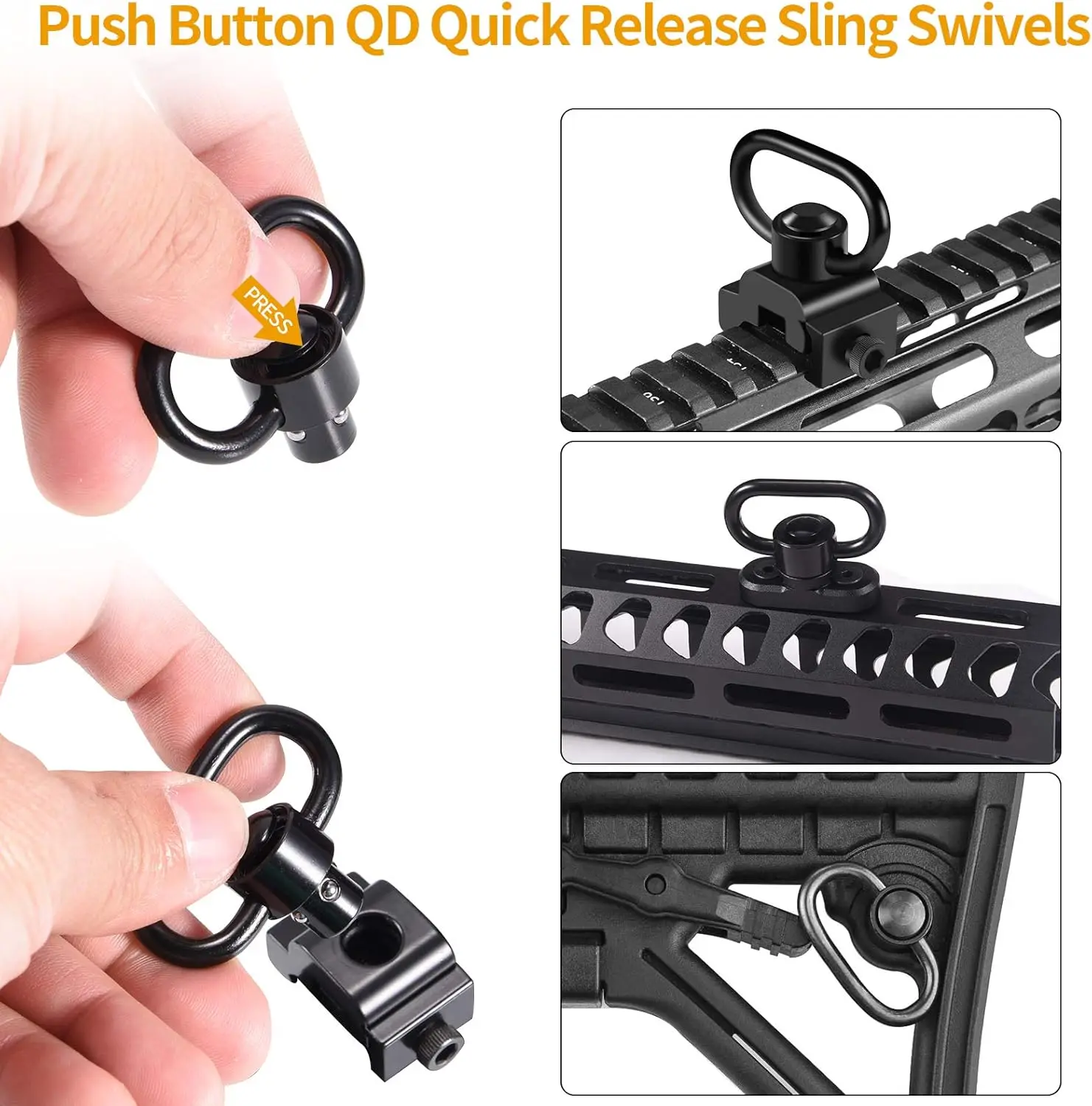 ปืนไรเฟิลสลิงหมุนสตั๊ดอะแดปเตอร์สําหรับ Mlok Rail QUICK RELEASE QD สลิงหมุนอะแดปเตอร์ล่าสัตว์อุปกรณ์เสริม 1.25 นิ้ว