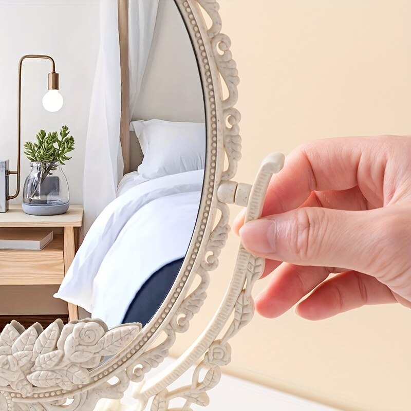 Vintage Makeup Mirror European Desktop Makeup Mirror Double Sided Minimalist Makeup Mirror