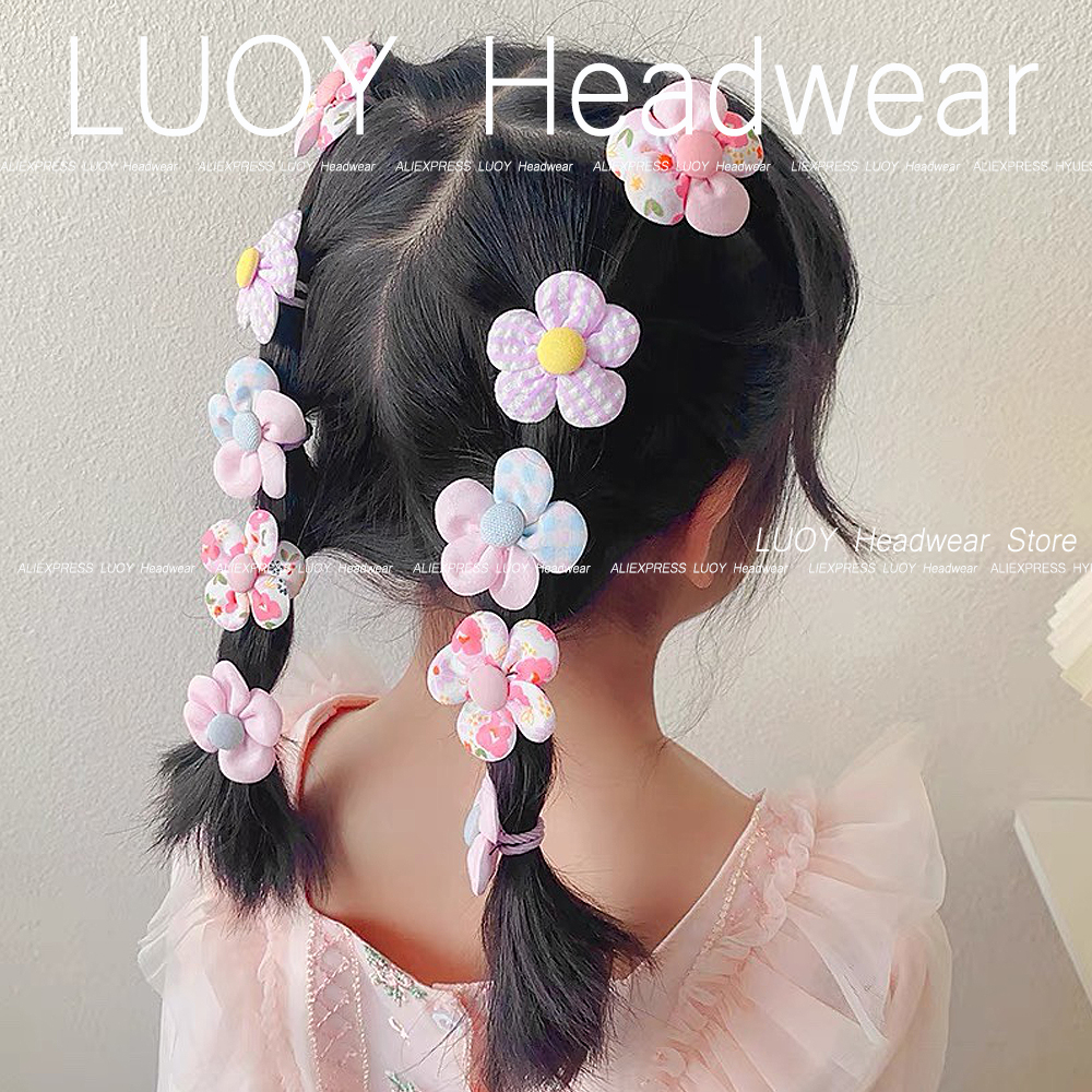 10 шт., Детские резинки для волос в форме цветка