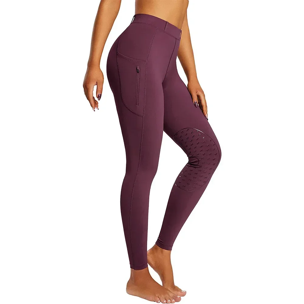 Pantalones ecuestres para mujer, mallas de montar de silicona, pantalones con espalda a caballo, ropa para montar a caballo