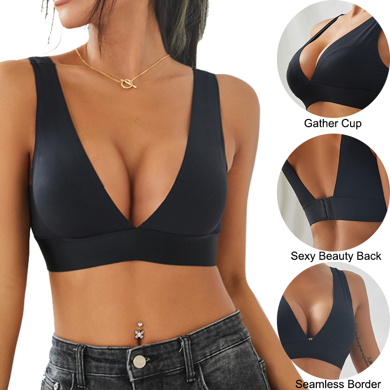 Sujetadores sin costuras para mujer, ropa interior push-up, Bralette acolchado, sujetador de una pieza, comodidad inalámbrica íntima