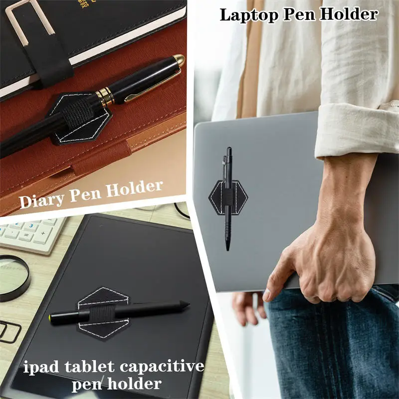 PU Selbstklebender Stifthalter IPad Kapazitiver Stifthalter Gummiband Computer Selbstklebender Stifthalter Schreibwaren-Organizer