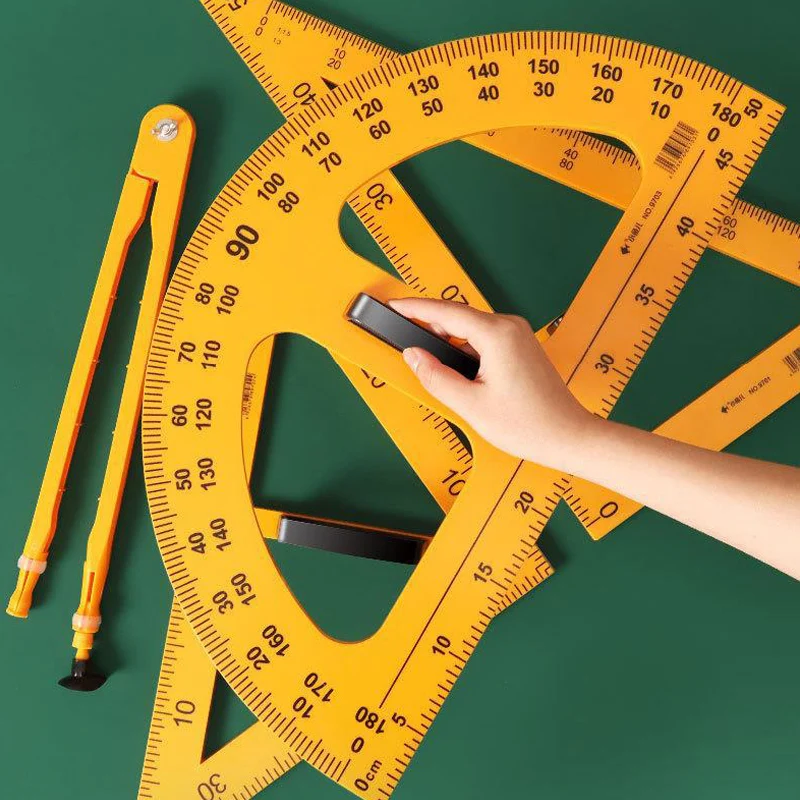 50/100cm Straight Ruler,Big Triangulator Compasses Protractor Math Drawing Instruments For Teachers Educational Stationery 9701