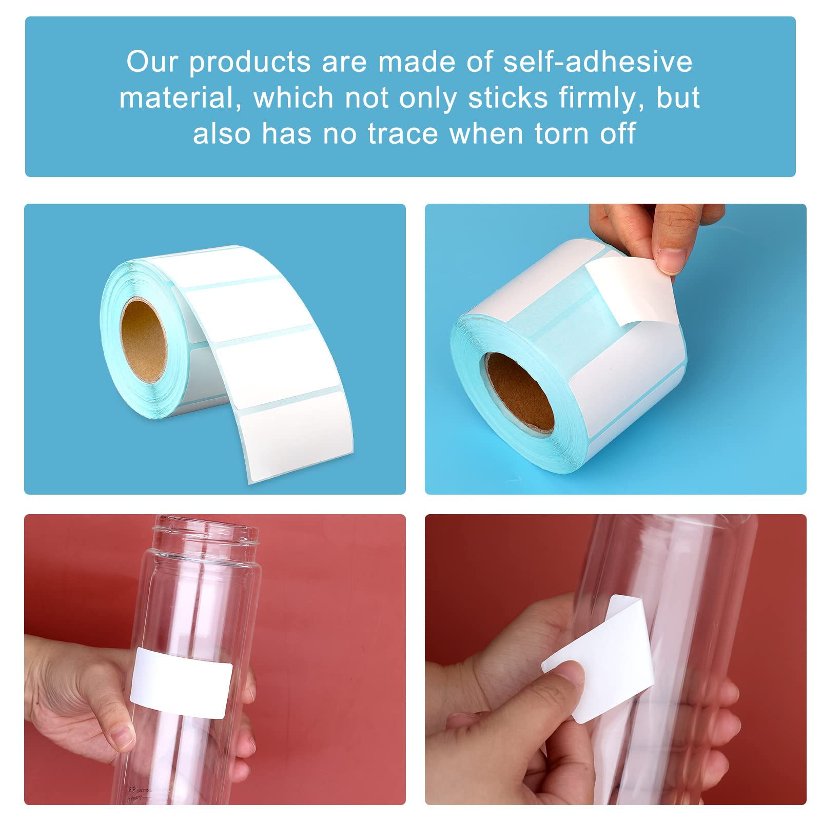 Directe thermische verwijderbare blanco etiketten Rechthoekige zelfklevende beschrijfbare barcodesupermarkt BPA-vrije stickers voor thermische printer