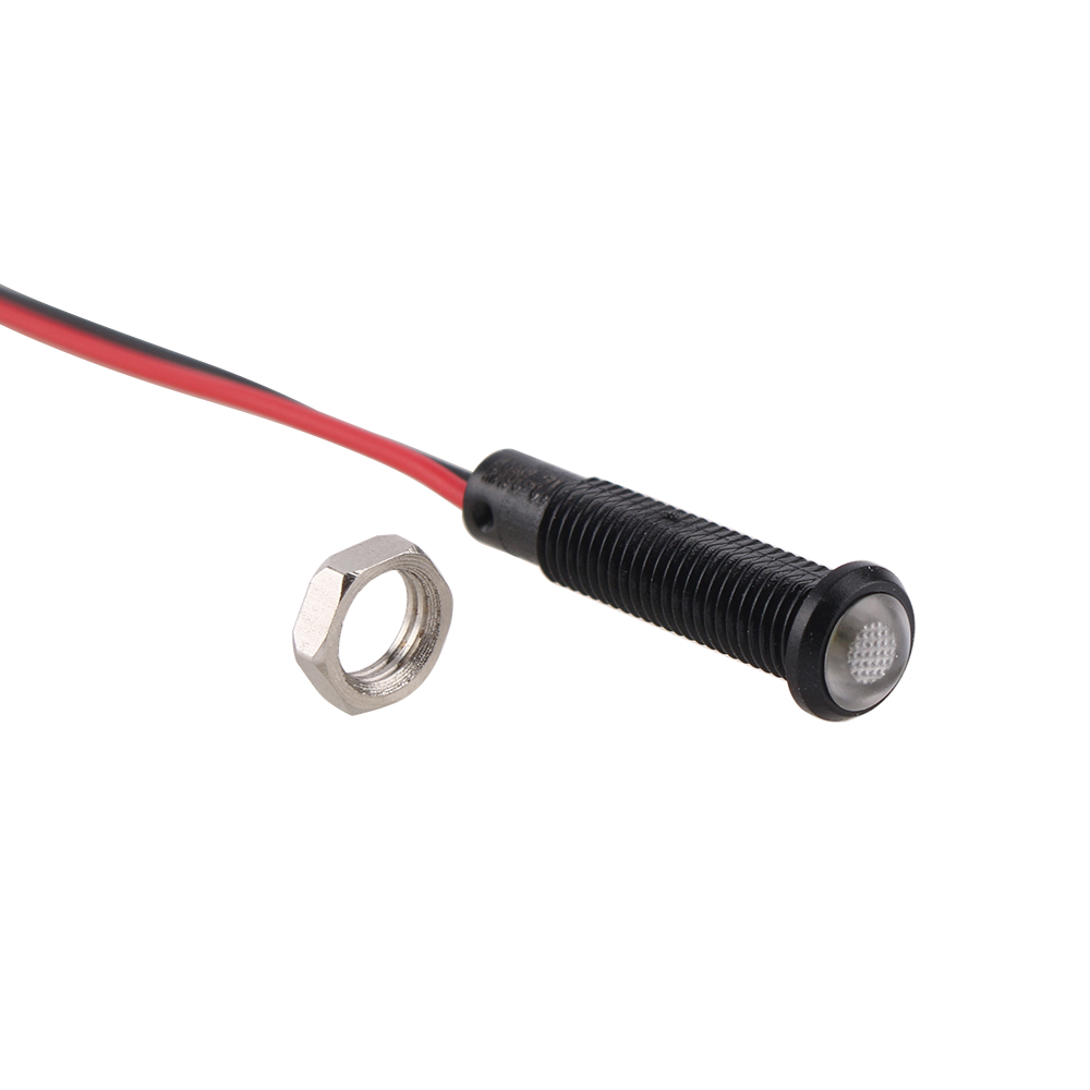 6mm LED พลาสติกไฟแสดงสถานะนักบินสีดําไฟเตือนสัญญาณ 3V 6V 24V 110- 220V สีแดงสีเหลืองสีฟ้าสีเขียวสีขาว 1pc