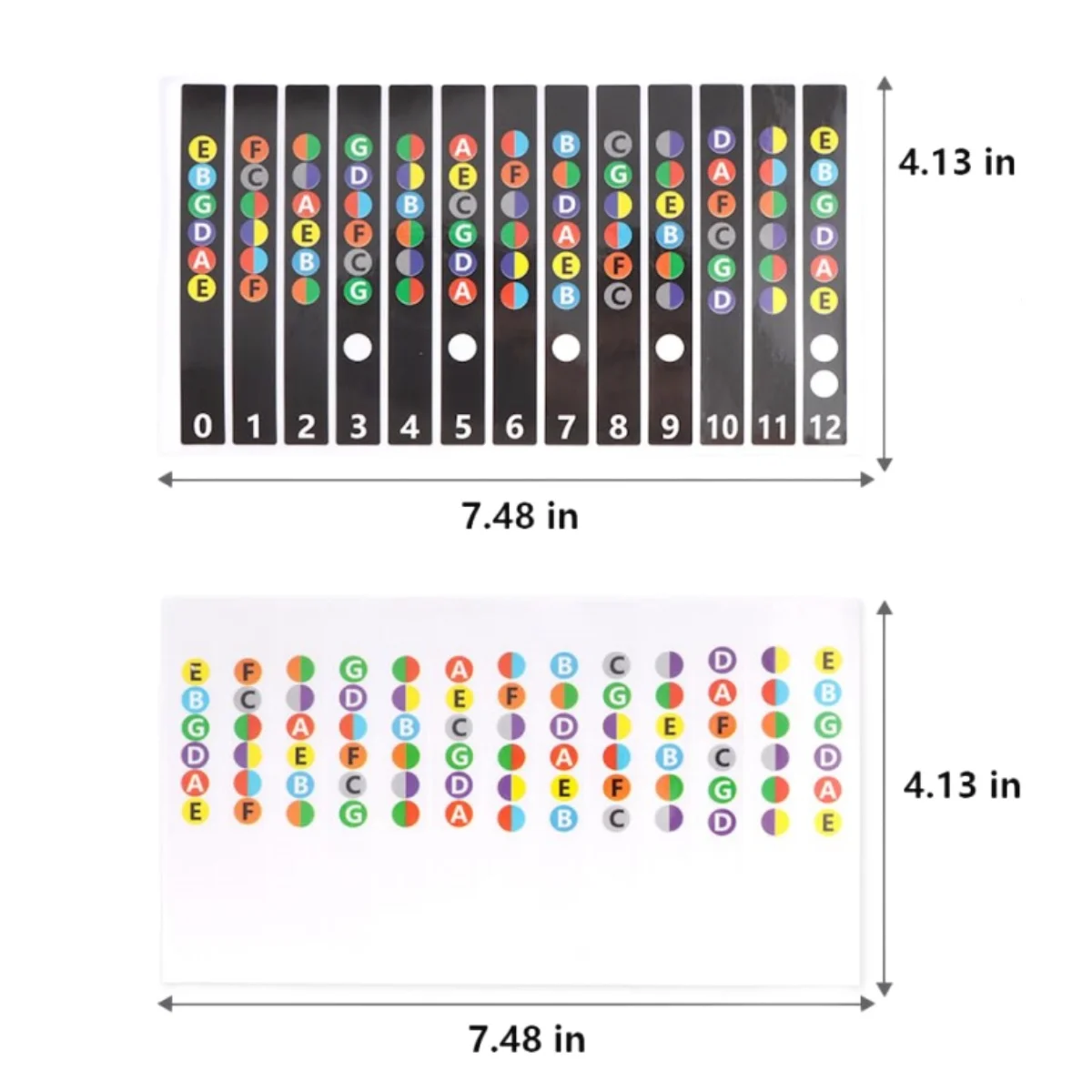 Miwayer Guitar Fretboard Notes Map Labels Stickers 6 String Transparent and Black Fingerboard Fret Decals for Guitar Beginner
