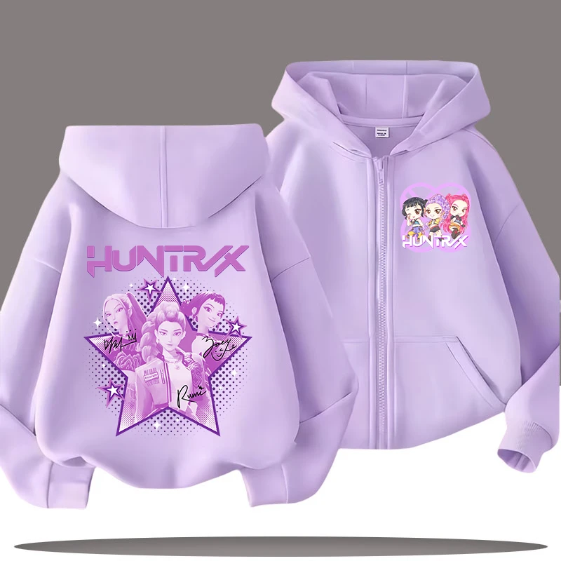 Sudaderas divertidas con cremallera, Sudadera con capucha de cazadores de demonios Kpop, ropa para niños, sudadera para chico y niña, Sudadera con capucha con cremallera, Top informal para bebé