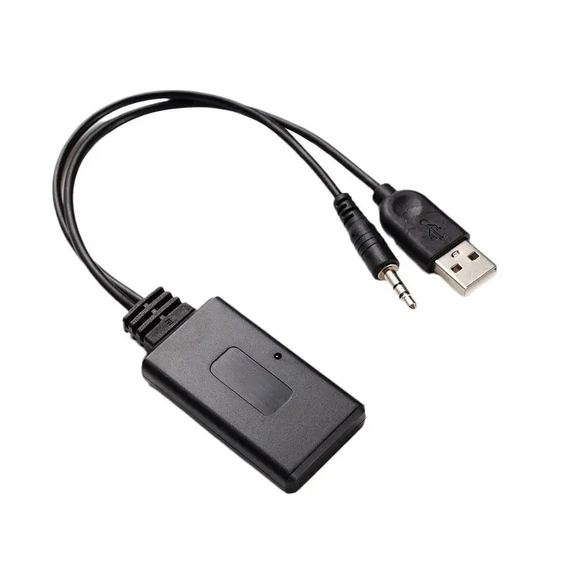 Bluetooth 5.3 auto-adapter draadloze audio-ontvanger met USB-oplader en 3,5 mm Aux-aansluiting handsfree bellen muziekspeler voor in de auto
