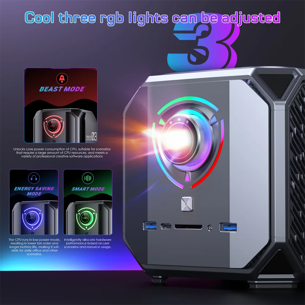 ACEMAGIC Tank Gaming Mini PC Profitel i9-12900H 32 GB DDR5 1 TB SSD Mini-Desktop-Computer RTX 3060 M/Dual 2,5 G LAN/8 K UHD/Dreifach-Lüfter