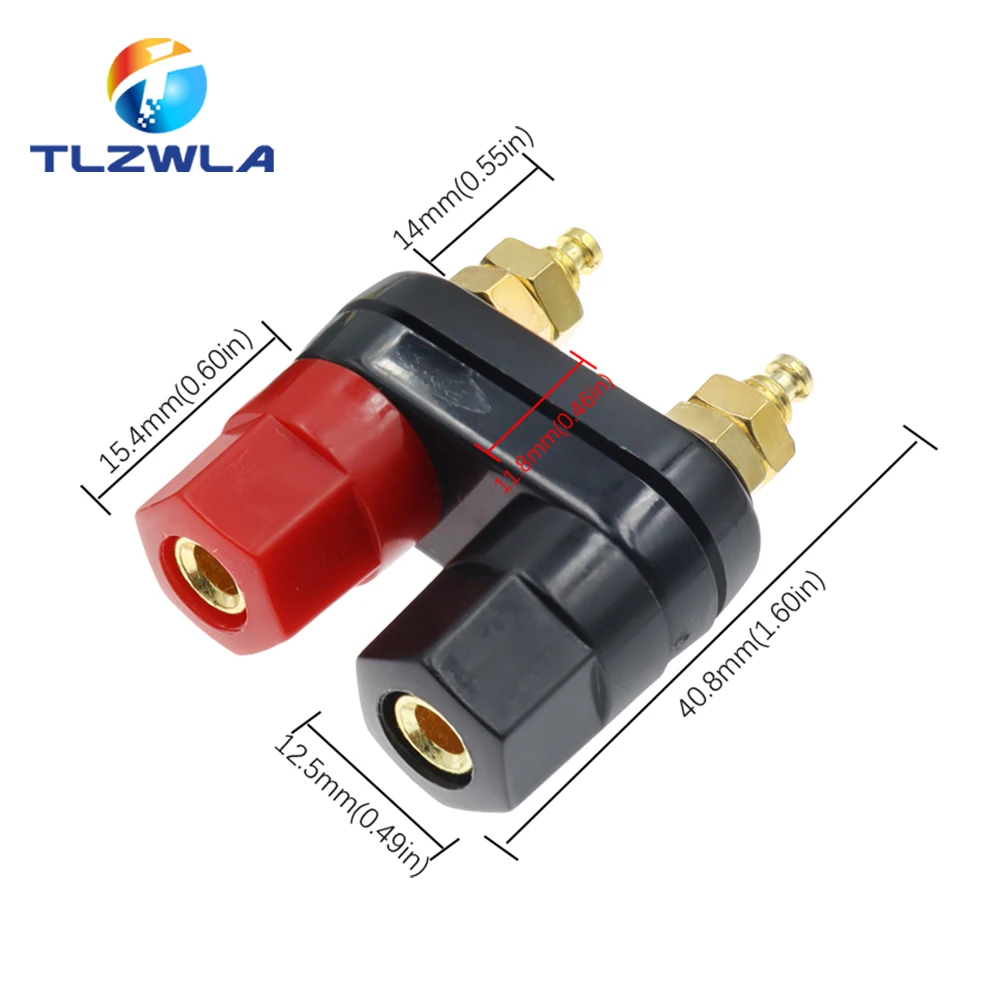 1 Uds. Conectores Banana, terminales de pareja, conector rojo y negro, Terminal amplificador, poste de encuadernación, conector de altavoz Banana