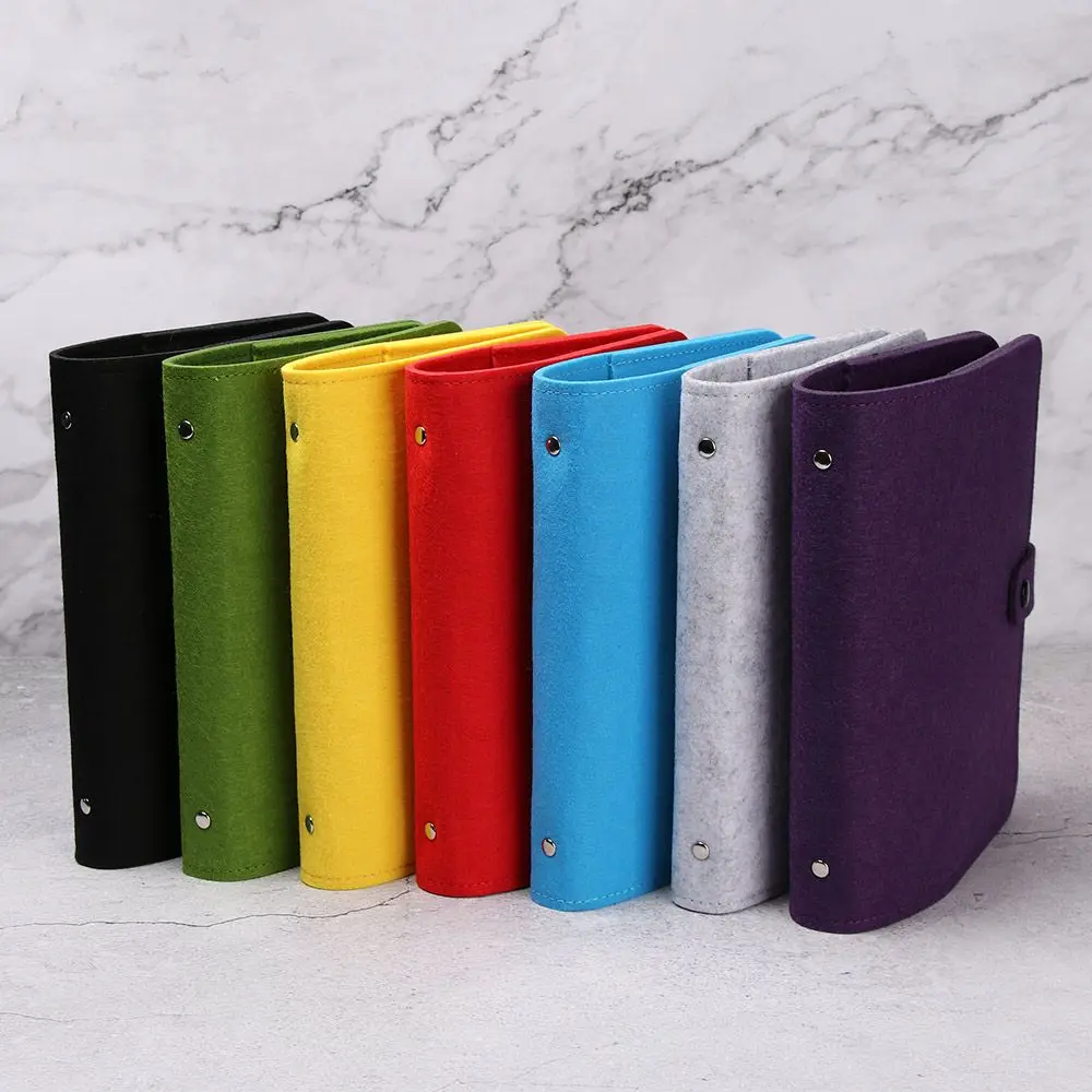 A5 A6 Portable Stationery Travel Diary Fashion Ring Binder Portable Diary Felt Shell Felt Notebook