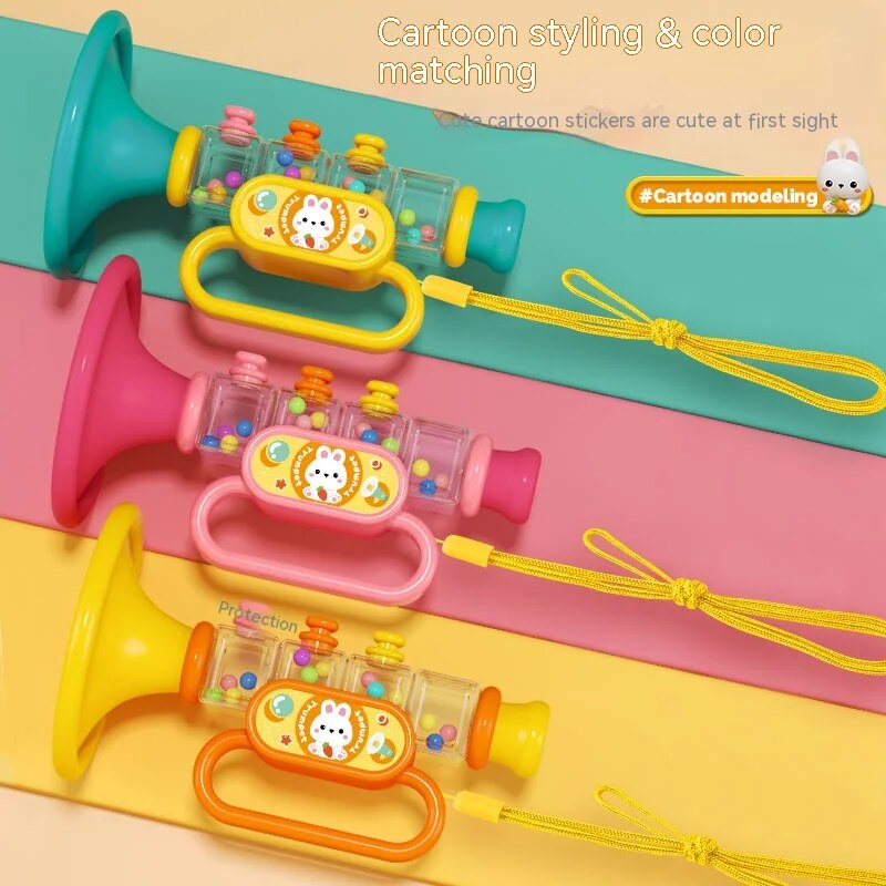 Jouet pour enfants en corne de petit lapin, bébé soufflé, sifflet Harmonica de dessin animé, Instrument de musique