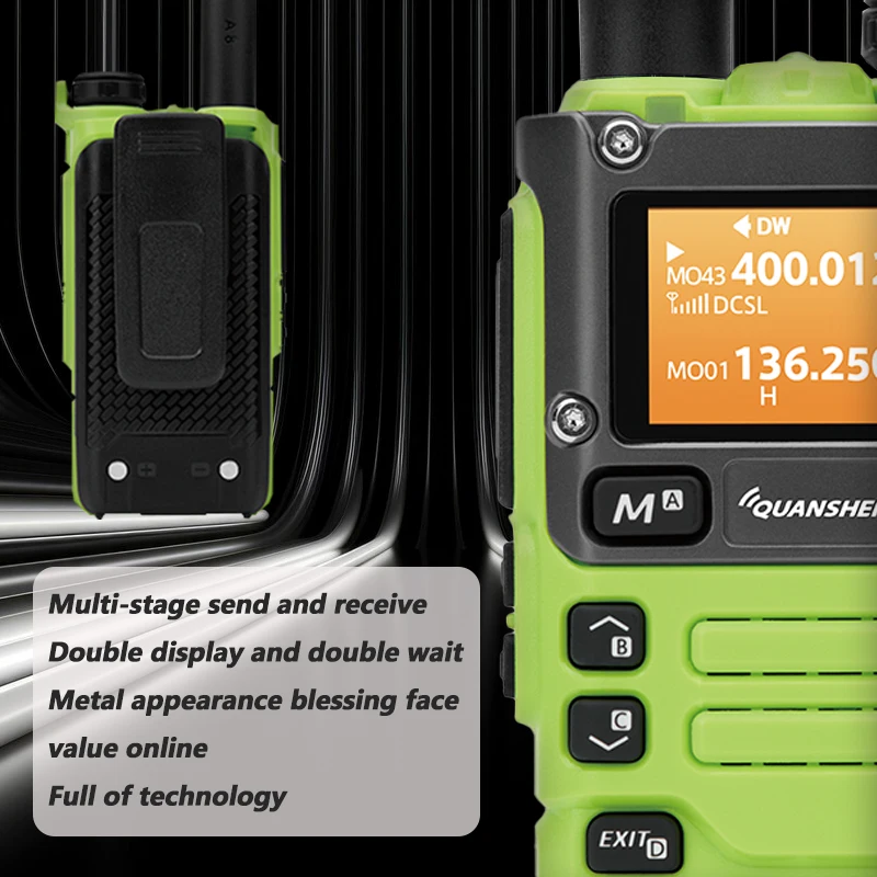 Quansheng UV-K6 Walkie Talkie 5W Green Air Band Tyep C Charge FM 50-600MHz VHF/UHF Wireless Frequency Two Way CB Radio UV K5(8)