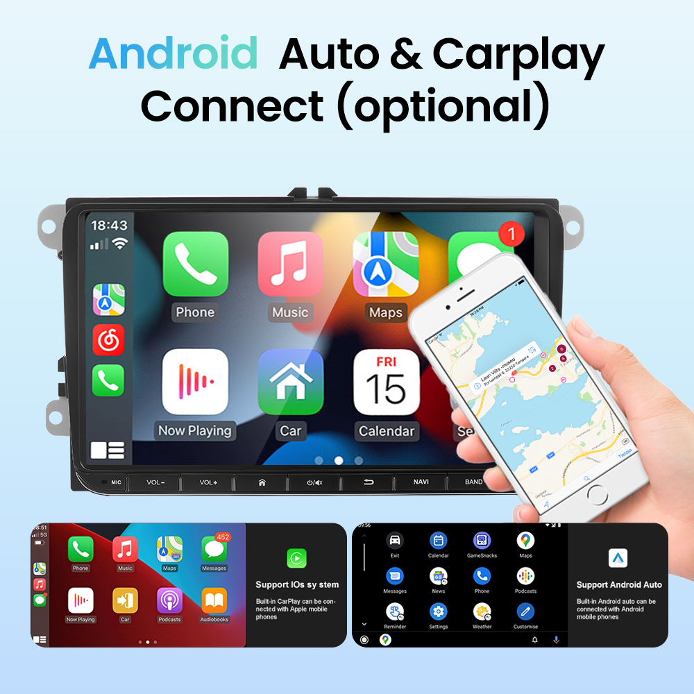 Autoradio 9 ", Android 10, navigation GPS, WiFi, BT, FM, unité centrale, écran partagé, pour voiture VW Passat 6/7 CC, Polo, GOLF 5/6, Touran T5