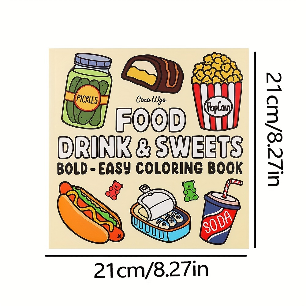 Fun Food-themed Coloring Book - 52 Pages Relaxing and Leisure Activities Suitable for Parties and Gift Giving