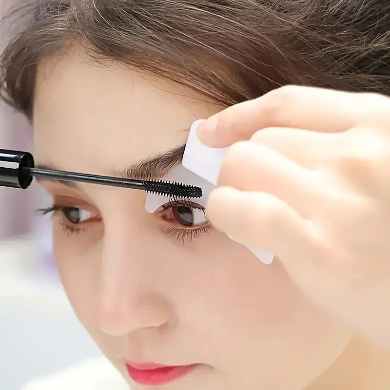 Herramienta auxiliar de maquillaje de ojos de silicona: rímel/sombra/delineador de ojos multifuncional, reutilizable, adecuada para maquillaje de ojos para principiantes