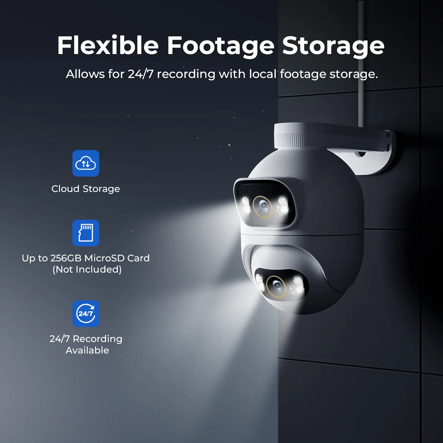 IMILAB New Outdoor Surveillance 3K+3K Dual Lens Camera 360° PTZ/Colour Night Vision/7/24 Work/MiHome App - EC6 Dual Upgraded