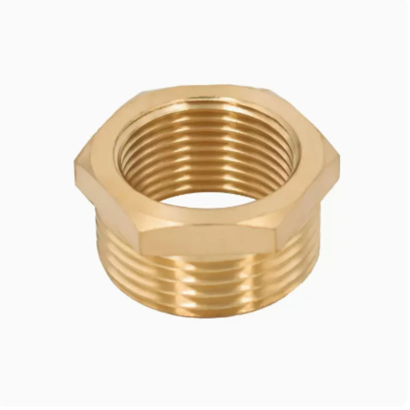 Encaixe de tubulação redutor de bucha hexagonal de latão 1/8 1/4 3/8 1/2 3/4 F para M com rosca reduzindo conector de acoplador de adaptador de gás de água de cobre