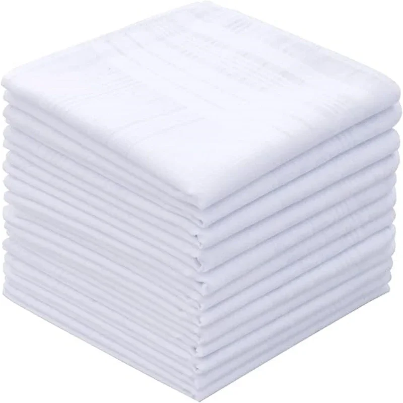 16,5 pouces sensation fine 6/12 pièces mouchoir blanc en pur coton ensemble de mouchoirs pour homme fournitures de graffiti bricolage pour l'école.
