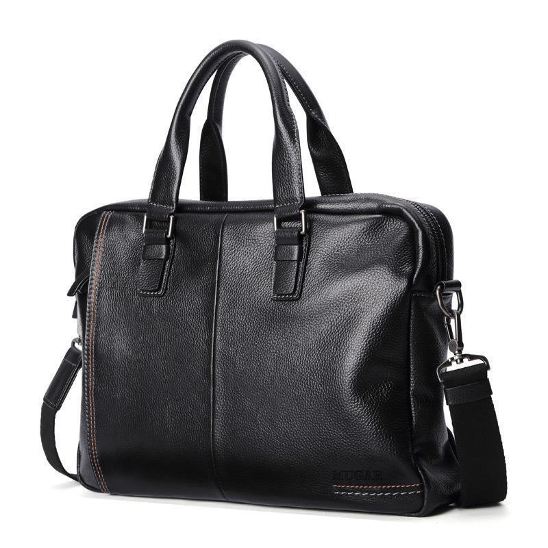 100% genuine leather Men's Business Handbag Cowhide shoulder bag Briefcase for men daily Commuting trip crossbody bag Computer