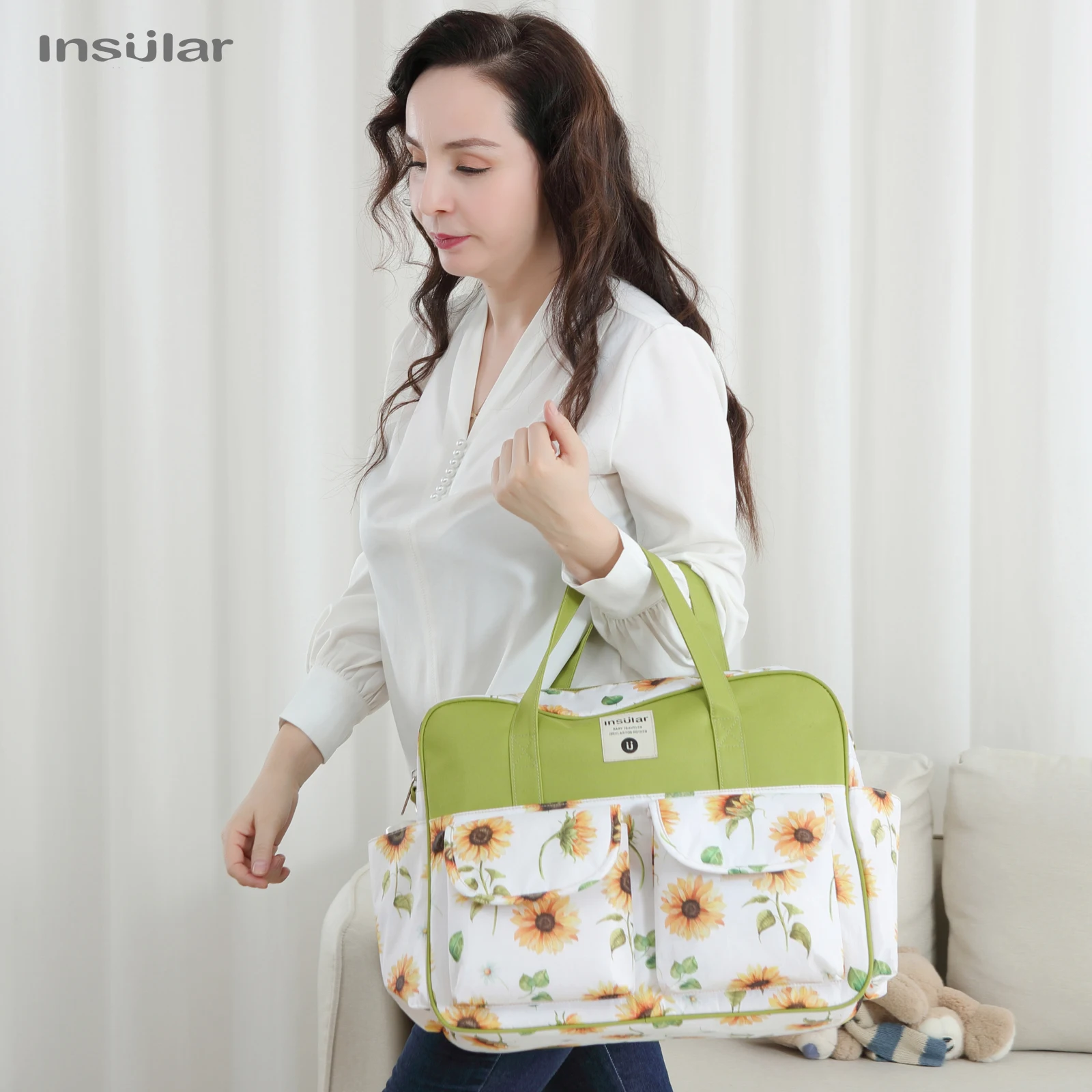 Insular ผ้าอ้อมขนาดใหญ่ Tas Stroller กลางแจ้งกันน้ำผ้าอ้อมเด็ก Tas Bersalin ผ้าอ้อมเด็กเดินทางเปลี่ยนกระเป๋า