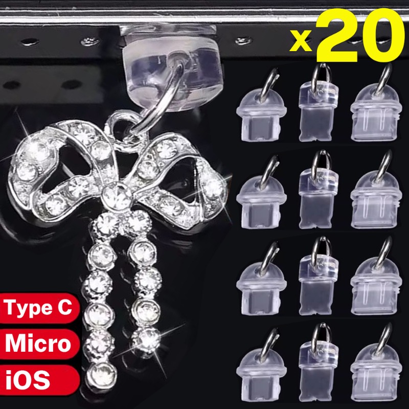 Защитная пленка для зарядного порта, пылезащитные заглушки, украшение «сделай сам», пылезащитная заглушка для iOS Type C Micro Android, прозрачная пробка, защитная крышка