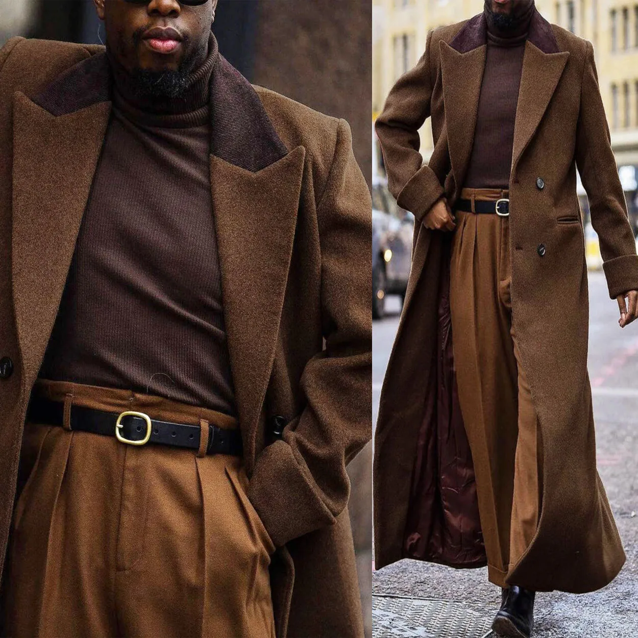 Costumes de luxe pour hommes, Blazer 1 pièce, veste Double boutonnage, manteau Long à revers, vêtements de luxe personnalisés, nouvelle collection hiver 2025