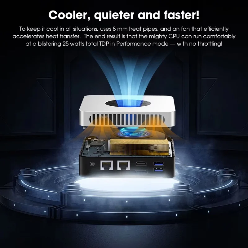 CHUWI LarkBox X Mini PC Intel N100 Gaming PC UHD Graphics dla procesorów Intel 12 generacji 12 GB RAM 512 GB SSD WiFi 6 Komputer stacjonarny