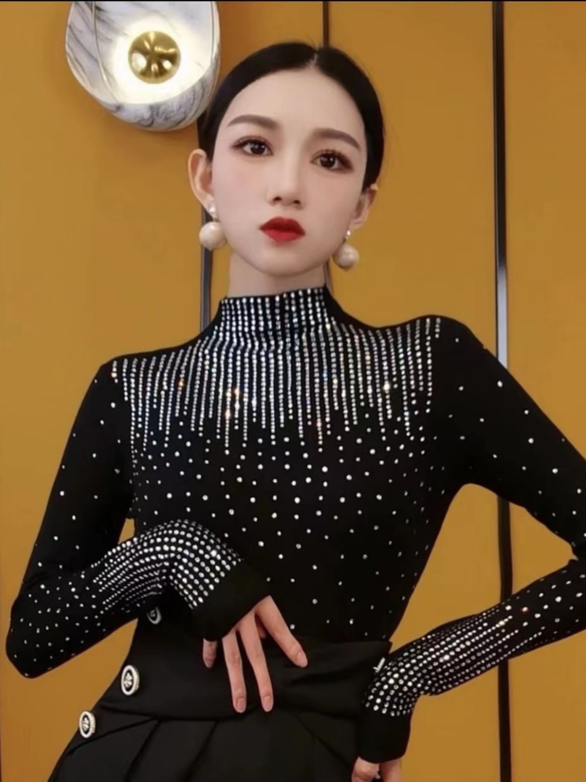 肥厚フリース長袖ハーフハイカラーベースシャツ女性の秋冬ファッションダイヤモンドステッチママの衣装韓国スタイルスリムフィット Tシャツ