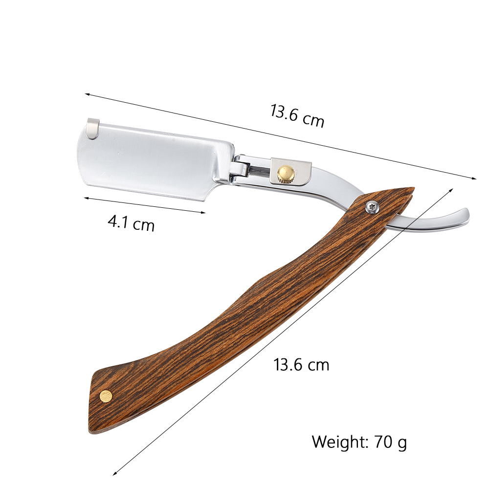 Straight Razors for Men Natural Wood Handle Fit Double Edge Blades Professional and Close Shaving Barber Razor (Without blade)