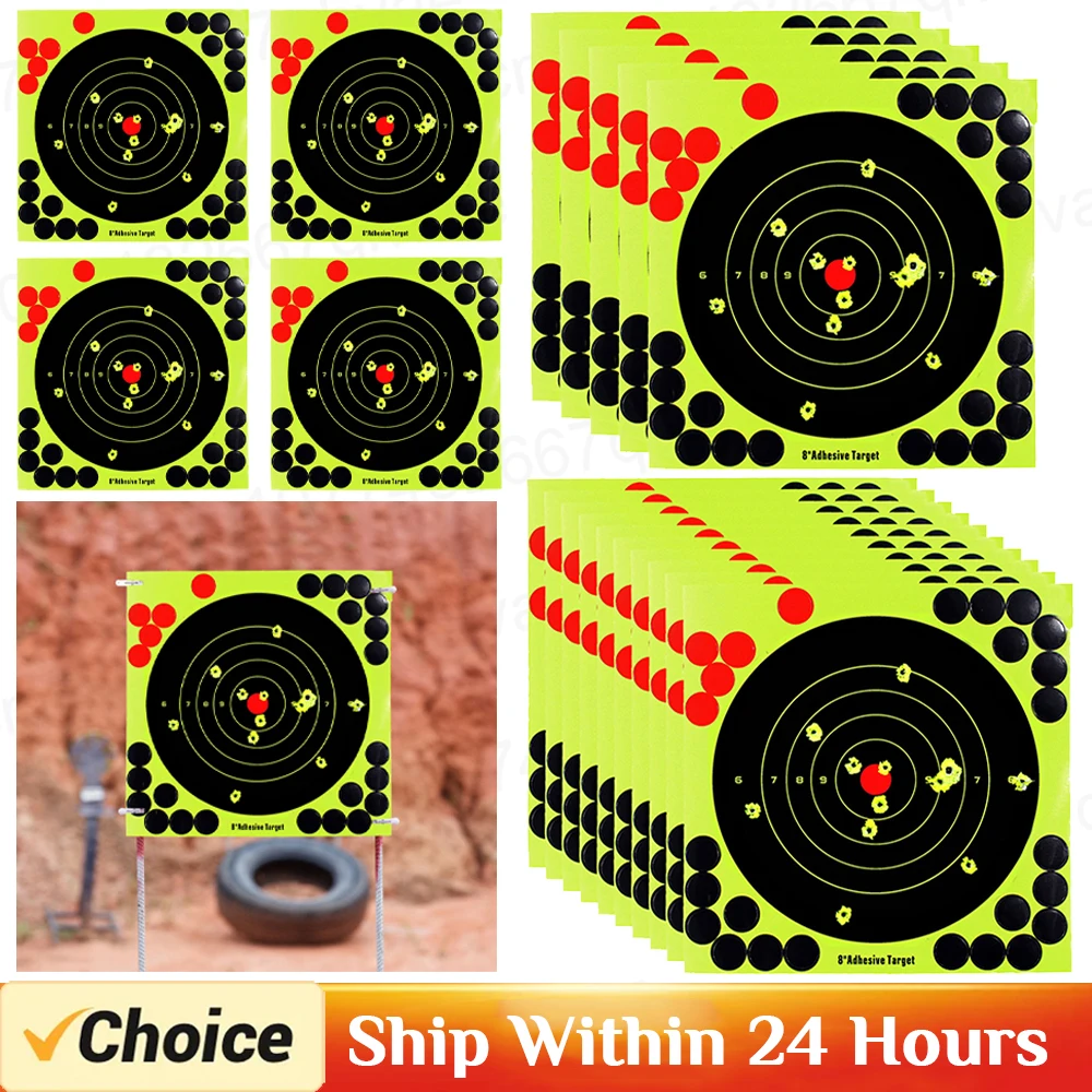 5-50pcs Round Target paster adesivi da tiro adesivi autoadesivi da 8 pollici tiro e caccia puntini bersaglio sticker fucile da pistola