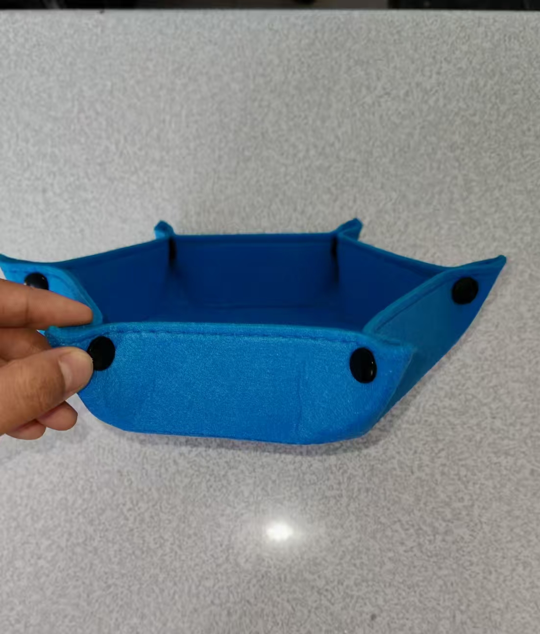 1pc bandeja de dados hexagonal e caixa de armazenamento diversos acessórios de bandeja de dados de jogo de tabuleiro