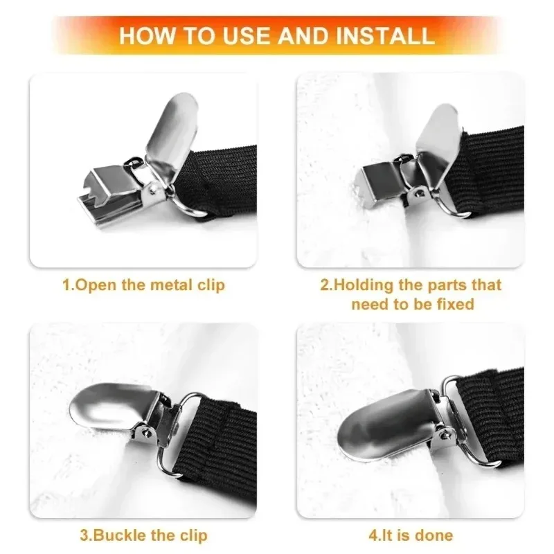 4/8Pcs Adjustable Bed Sheet Holders Non Slip Mattress Gripper Clips for Mattress Cover Blanket Sofa Cover Quilt Organizer Small