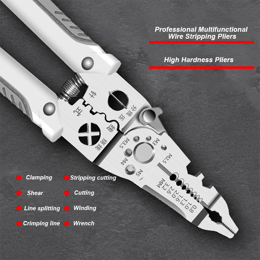 Multifunctional Wire Stripping Pliers Electrician Specific Cable Branching, Winding Crimper Pliers Electricians Maintenance Tool