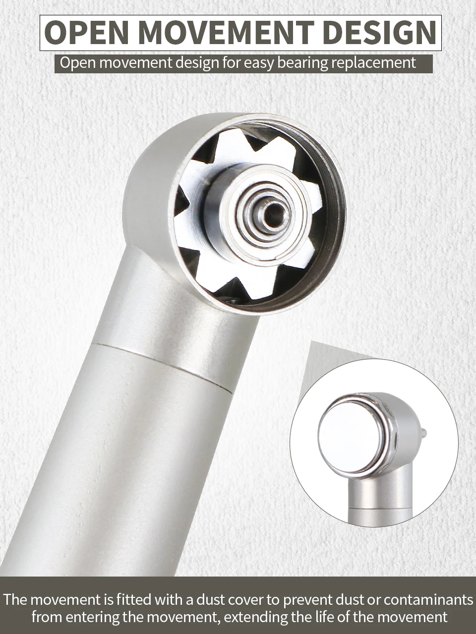 歯科 LED の高速 Handpiece の高い回転 3 水スプレーの急速な冷却の陶磁器軸受け低雑音のタービン先端歯科用具