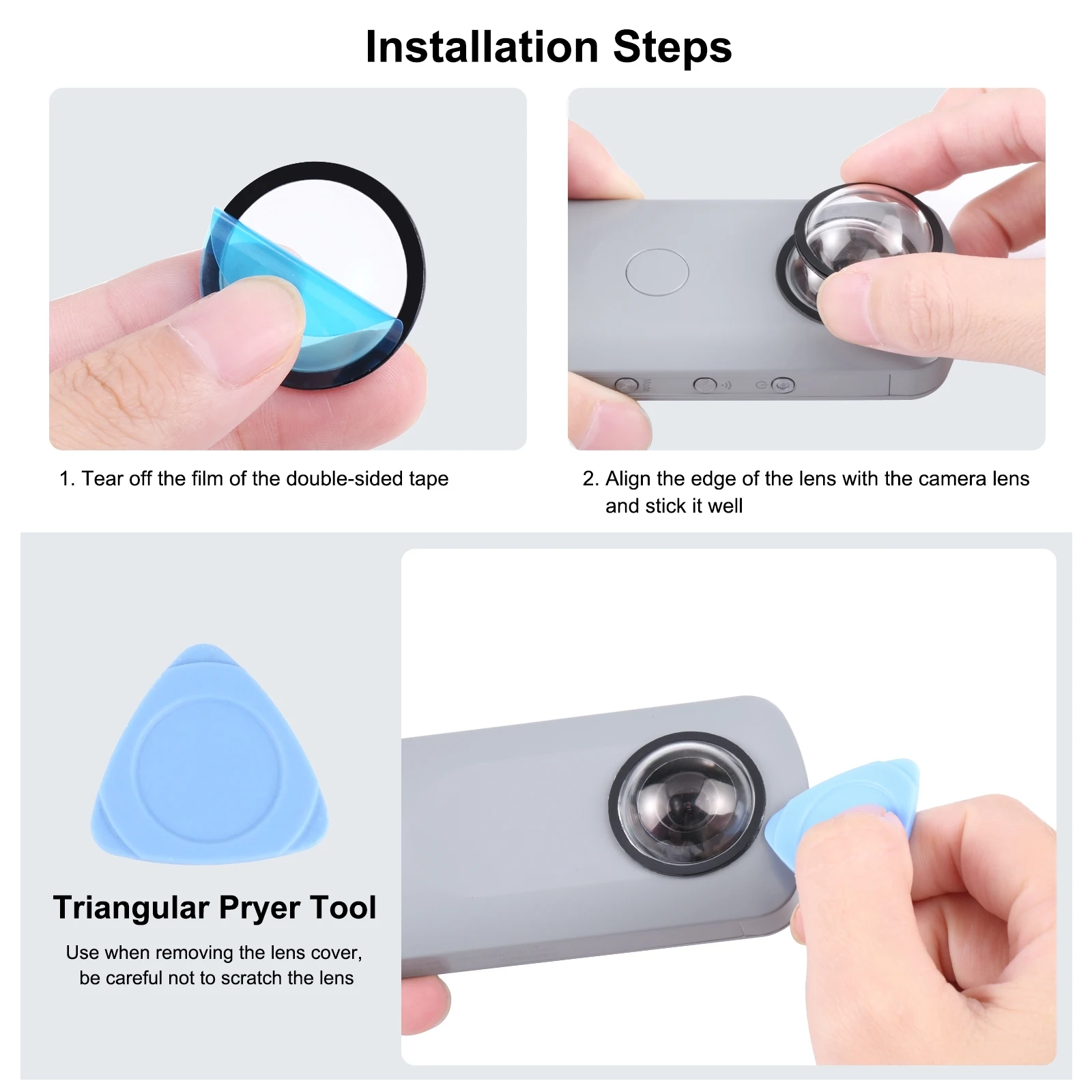 PULUZ Lens Guard PC Protector For RICOH Theta SC2/S/V 360 Accessory Lens Protection Cover For Tesla Model Y Juniper Front Camera