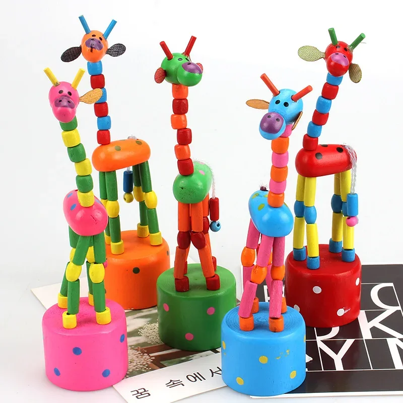 Juguete educativo Montessori para niños, juguetes de madera para niños, ejercicio de aprendizaje temprano, dedos de bebé, materiales flexibles, juguete de jirafa, regalo