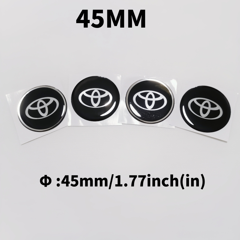 Pegatinas para tapacubos de centro de rueda de coche, 45MM, insignia de coche, emblema, pegatina para logotipo de Toyota, accesorios de estilo de coche