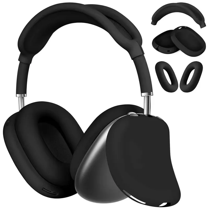 3-in-1 weiche Silikon-Hautschutz-Kopfhörerhülle für Airpods Max Hüllen, kratzfest, stoßfest, Zubehör für Kopfhörerabdeckung
