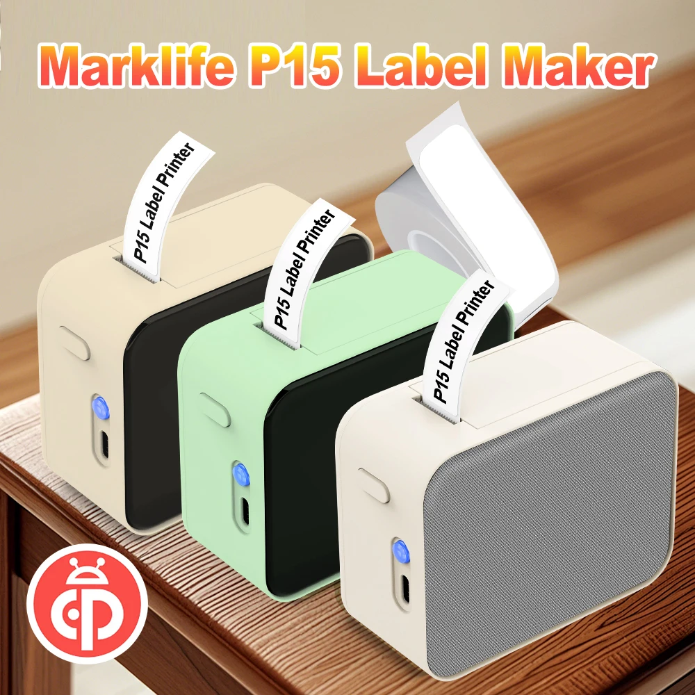 Marklife P15 Draadloze Bluetooth Labelprinter Draagbare Thermische Printer Vergelijkbaar als D11 D110 D101 Label Machine Mini Label Maker