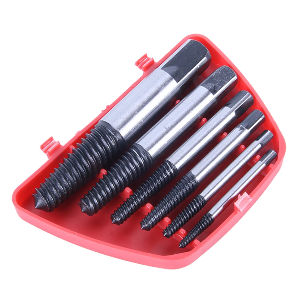 Aço quebrado parafuso broca conjunto, porca extrator, rolamento aço, guia parafuso removedor, tubulação de água do agregado familiar, fio remoção ferramenta de metal, 5 pcs