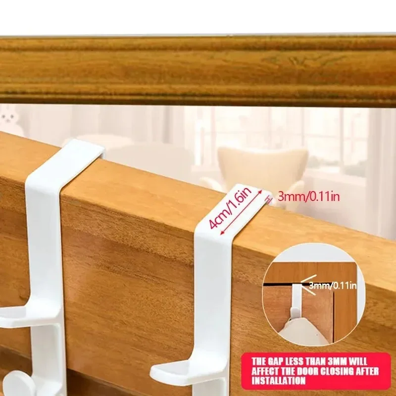 1 PC ห้องนอนประตูแขวนเสื้อผ้าแขวนเหนือประตูพลาสติก Home Storage Organization Hooks, กระเป๋าถือสําหรับกระเป๋าราง