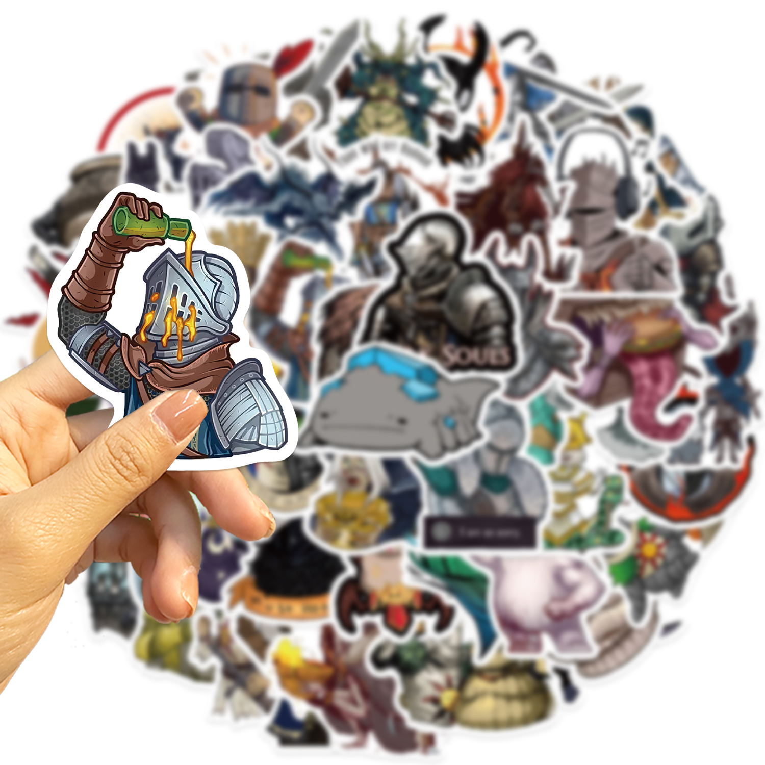 50PCS Dark Souls สมุดภาพสติกเกอร์ DIY ไดอารี่แล็ปท็อปสเก็ตบอร์ด Graffiti Decal สนุกสไตล์คลาสสิกของเล่น