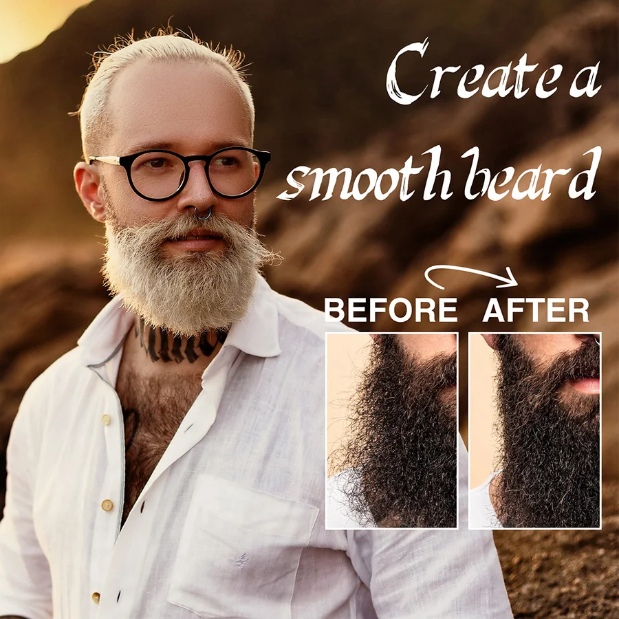 LOCKMIO-crema hidratante Natural para bigote, bálsamo para Barba para reparar la piel, promueve el crecimiento del cabello, espesante para el cuidado y la barba