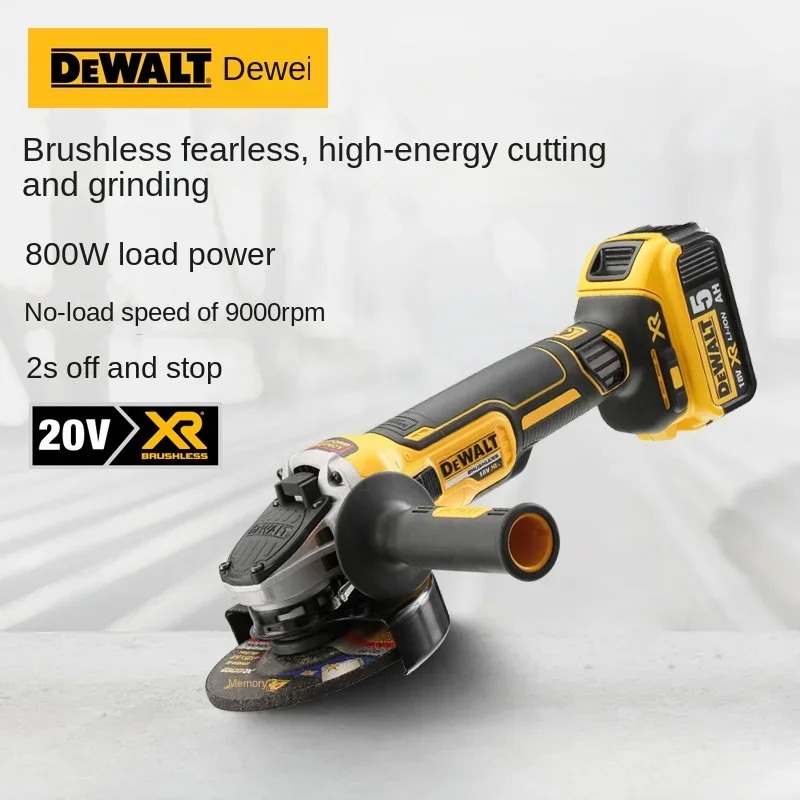 DEWALT-amoladora angular de cabeza plana DCG405, herramienta de corte, 18V, batería de litio, Herramientas sin escobillas, 125mm