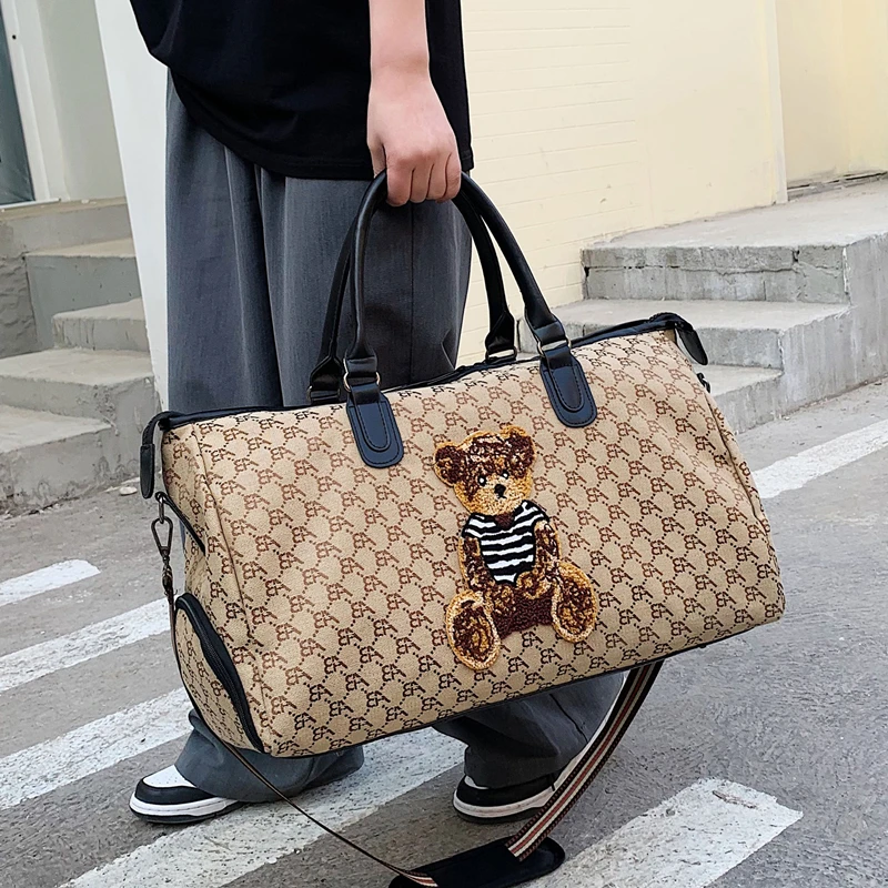 Bolsa de viaje de moda, equipaje de viaje, bolsa de almacenamiento con cremallera, bolsa de lona de mano con correa de un solo hombro para viajes cortos, negocios